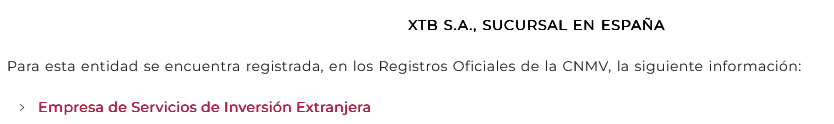 XTB CNMV